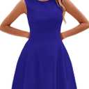 PRETTYGARDEN Summer Dresses for Women 2026 Elegant Classy Spring A Line Business Casual Work Graduation Cocktail Short Dress (Blue, XL)