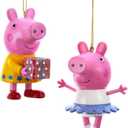 Kurt Adler Set/2 Peppa Pig Ballerina Christmas Tree Ornaments