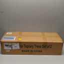 THE BLOOM TIMES 3ft Artificial Topiary Trees Set of 2, 36 inch Faux Cedar Cypress Spiral Topiary Trees Outdoor - Fake Plants for Garden Front Porch Indoor Outside Planter Decor 3 Foot (Cedar Yellow Green)