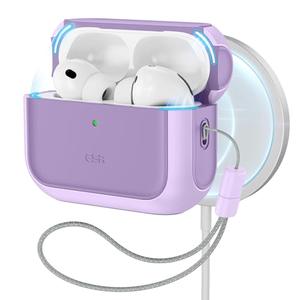 ESR for AirPods Pro 3 Case, Compatible with AirPods Pro 3rd Generation Case (2025), Compatible with MagSafe, Full Drop Protection Cover with Lanyard, Purple
