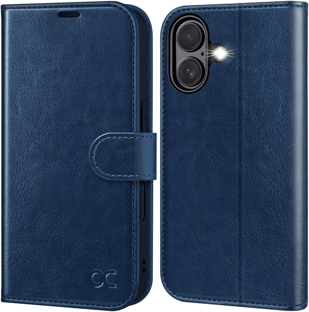 OCASE for iPhone 17 Wallet Case, PU Leather Flip Cover with Card Holder, RFID Blocking, Kickstand, Magnetic Closure, Protective Phone Case for iPhone 17 6.3-Inch 2025, Blue