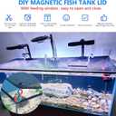 Magnetic Fish Tank Cover Net Aquarium Lid Mesh Top Hood Cut to Any Size Ventilation Transparency Anti-Jumping Aquarium Cover with Feeding Window(39"X19")