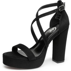 Trary Women's Strappy Platform Chunky High Heels Sandals Fashion Comfortable Open Toe Block Heels for Women Dress Wedding Party Shoes (8)