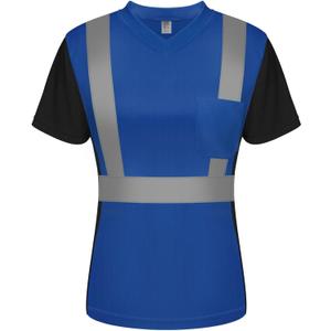 TCCFCCT Safety Shirt, Hi Vis with Reflective, Quick Drying DX WP-Blue XS