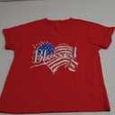 American Flag Heart Shirt Women Patriotic T-Shirt 4th of July Independence Day Graphic Tees American Blessed Tops, L