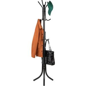 Mind Reader Freestanding Coat Rack, Multi-Tier Organizer for Office and Entryway, Metal, Black