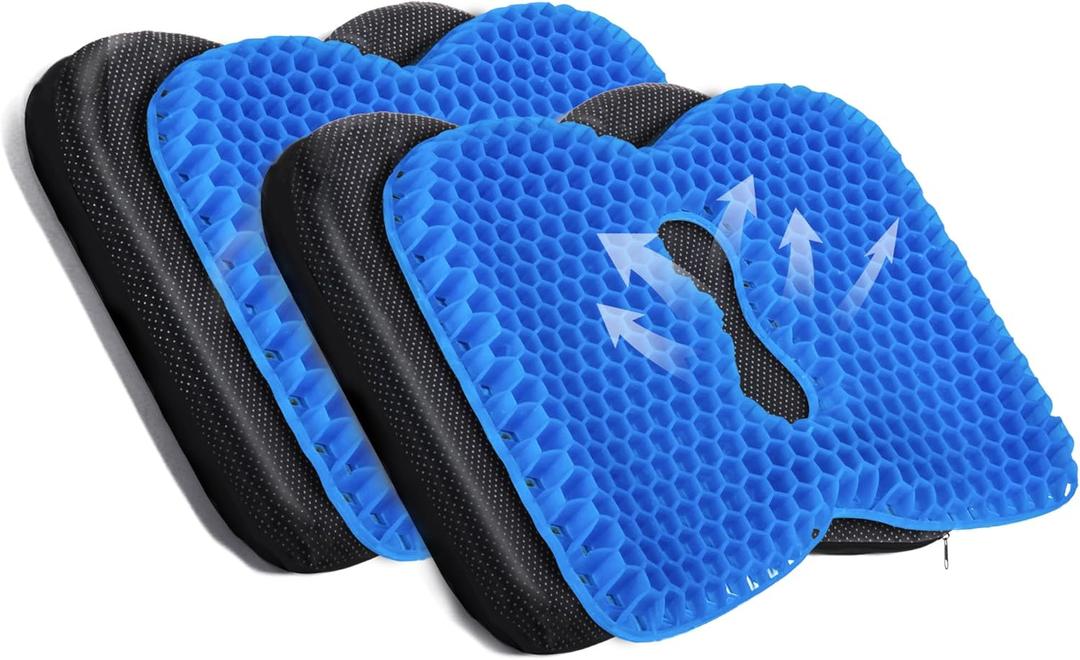 Kayak Seat Cushion, Anti Slip Thicken Gel Kayak Seat Pad Breathable Waterproof Kayak Cushion for Kayaks Canoe and Boat, Lifetime Kayak Accessories Equipment Gear for Fishing Kayak (Blue 2 Packs)