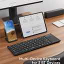 Samsers Foldable Bluetooth Keyboard with Touchpad, Full-Size Wireless Folding Keyboards with Holder, Rechargeable Portable Travel for iOS Windows Android Mac OS, Support 3 Devices (BT5.1 x 3)