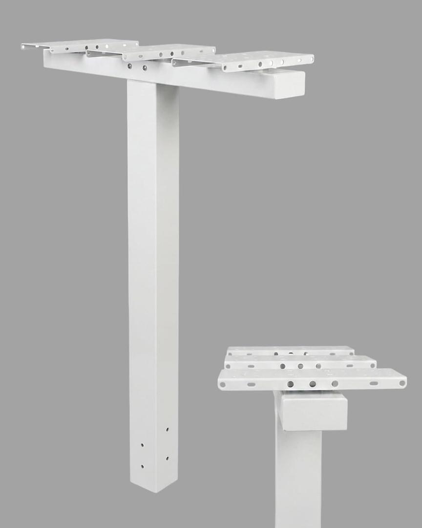 Ilyapa Triple Mailbox Post for Outside - 43x4x4 Post Cover - White | Holds 2-3 Units, Universal Mounting Bracket, Powder Coated Steel - Multi Mail box Posts for Outside