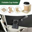 2pcs Adjustable Folding Cup Holder Automotive Water Drink Bottle Holder, fit Most Size Mugs Bottle, with Screws and Tapes, for Car Auto Truck RV Boat Van Camper Caravan Marine Yacht (Beige)