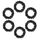 Silvr Bear Luxury Satin Skinny Scrunchies, 6 Count - Black Skinny, Hair Ties for Women, Girls and Men, Softer than Silk Scrunchies, Hair Accessories for All Hair Types