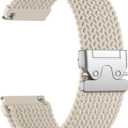 DaQin 18mm 20mm 22mm Braided Band Compatible with Garmin Vivoactive 5/Vivoactive 6/4/3 Watch Bands, Parachute Buckle Nylon Elastic Sport Strap for Garmin Venu 3 2/3S 2S/Forerunner 165/55/245 Women Men (Starlight)