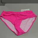 COCOPEAR Mid Rise Bathing Suit Bottoms for Women Ruched Tummy Control Swim Bottoms Full Coverage Bikini Bottoms for Women, Pink, M