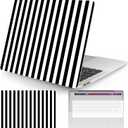 Seorsok Compatible with MacBook Pro 13 inch Case M2 2023,2022,2021-2016 A2338 M1 A2251 A2289 A2159 A1989 A1708 A1706, Cute Striped Plastic Hard Shell Case with Keyboard Cover, Black & White Stripes