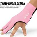 Billiards Glove Professional 3-Finger Pool Glove for Left Hand, Snooker Cue Gloves for Men and Women (Small, Light Pink)