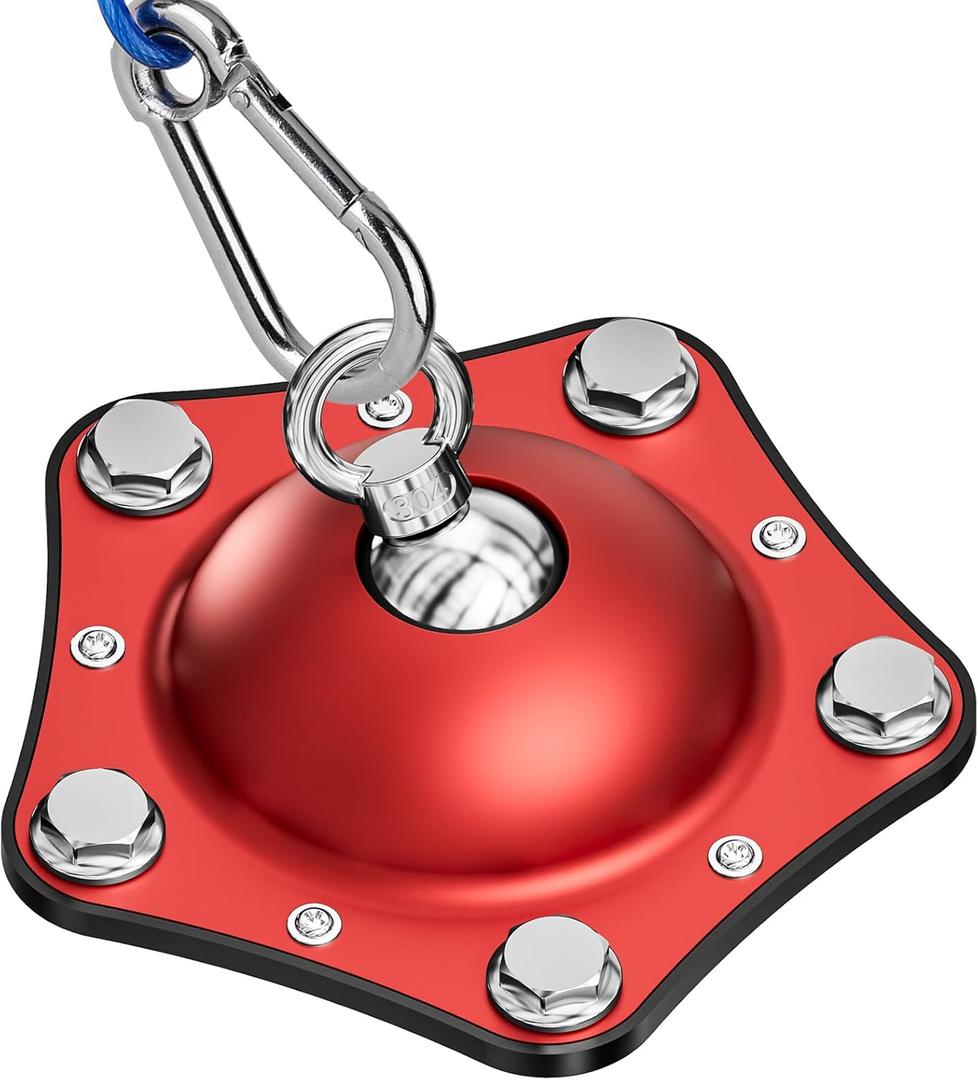 Dog Tie Out Stake for Outside Camping, 360Swivel Dog Run -No Tangle,Heavy Dog Stakes for Outside,Dog Runner Can Hold Up to 150 LBS Dogs,Suitable for Any Dog Tie Out Cable or Yard Leash (Red)