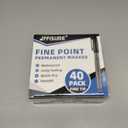 Permanent markers, 40 packs permanent markers bulk, quick drying in one second, smooth, not easy to erase, durable, can be marked on glass, tiles and cloth, office supplies,Gray shell