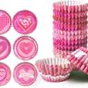 qiqee Valentine Cupcake Liners 300PCS Muffin Liners 6 Designs Birthday Cupcake Papers Baking Cups For Valentine's Day(Mini Size)