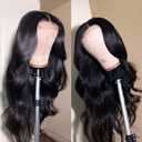 Body Wave Lace Front Wigs Human Hair Pre Plucked for Black Women 4x4 Lace Closure Wigs Human Hair 180% Density Brazilian Glueless Wigs Human Hair 18 Inch