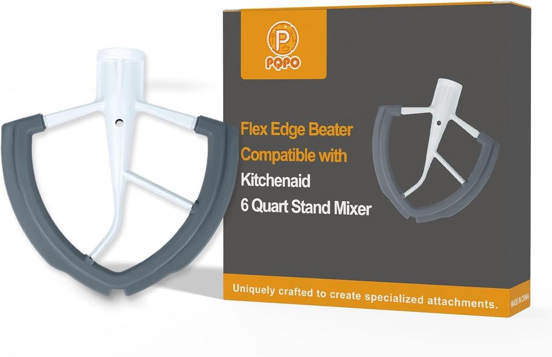 Flex Edge Beater Compatible with KitchenAid 6 Quart Bowl-Lift Stand Mixer, With Silicone Edges Compatible with KitchenAid Mixer Accessories
