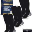 Pembrook 3 Pairs Compression Socks 20-30 mmHg - Compression Socks for Women and Men | Running, Athletic, Travel, Nurses Medium, Black - 3 Pairs