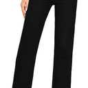 KDF Women's Cropped Straight Leg Jeans - High Waisted Jeans for Women 7/8 Length Denim Pants with Crop Hem (Black, L)