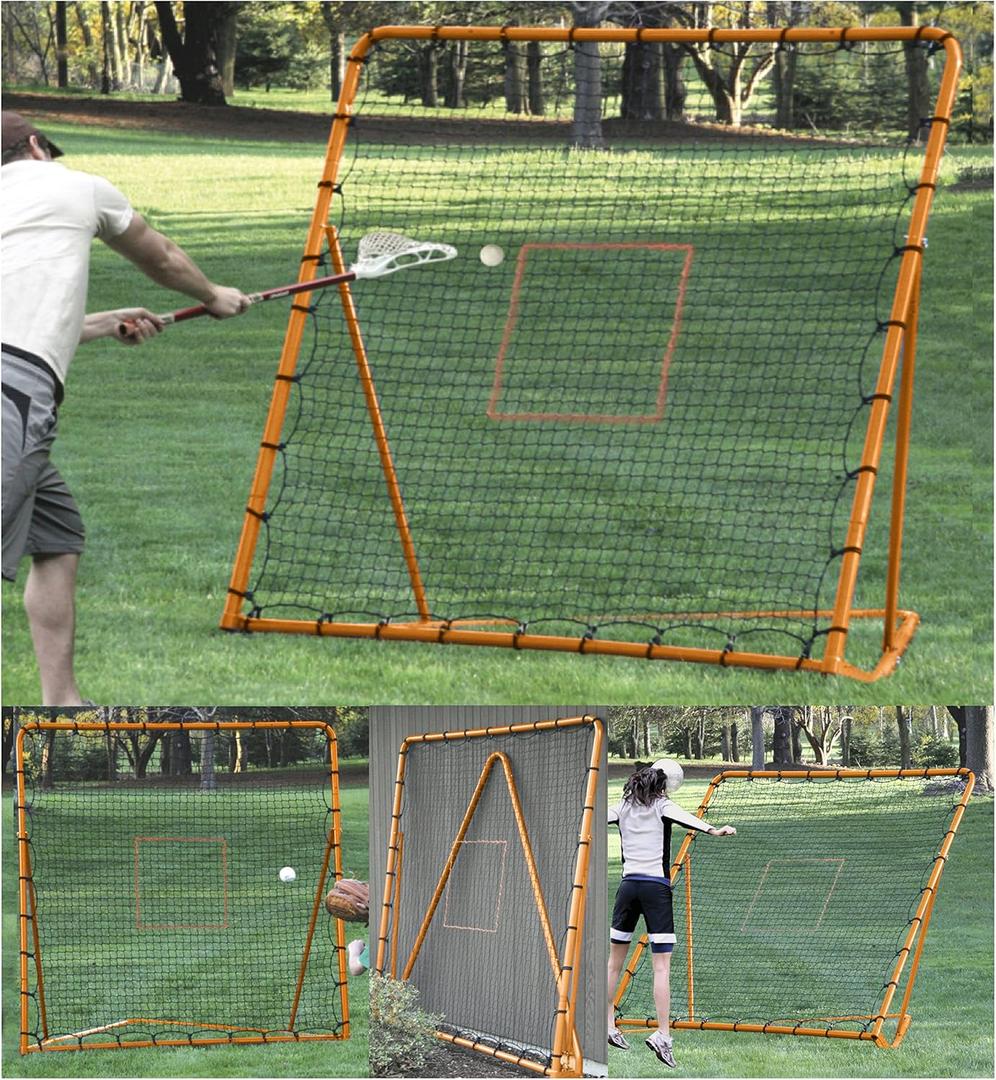 EZGoal EZ Goal Professional Folding Lacrosse Throwback Rebounder (6'x6', Orange or Blue)