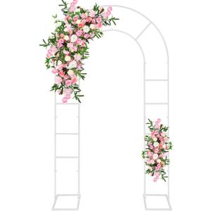 Gawicpy U-Shaped Metal Arched Flower Rack Perfect for Wedding Decorations and Celebrations 7.2 x 4.2 FT Wedding Arch Frame for Birthdays, Parties, and More (White)