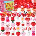 28 Pack Valentine Mochi Squishies Toys and Valentine Cards for Kids, Animal Mochi Squishies Filled Hearts, Kawaii Squishies Stress Relief Fidget Toys Classroom Exchange Party Favors Prizes Gifts