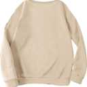 SOLY HUX Women's Letter Print Sweatshirt Crew Neck Drop Shoulder Long Sleeve Graphic Pullover Top (Beige, S)