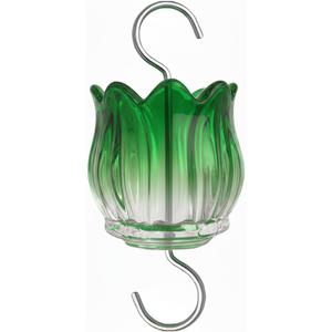 Glass Ant Moat for Hummingbird Feeder - 3 OZ Gradient Green Tulip Insect Guard with Large Capacity