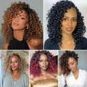 8Packs Curly Crochet Hair Boho Ocean Wave Crochet Hair 12Inch Pre Looped Crochet Hair for Black Women Pre Twisted Bench Curl Crotchet Hair(P27/33, 12inch)