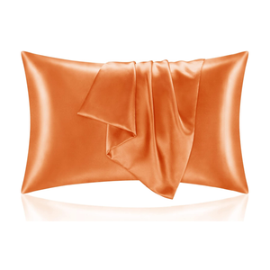 Satin Pillowcase for Hair and Skin, Super Soft and Cooling Similar to Silk Pillow Cases 2 Pack with Envelope Closure, Gift for Women Men(20"x26" Standard Size, Burnt Orange)