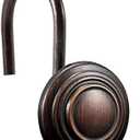 CHICTIE Bronze Shower Curtain Hooks - Oil Rubbed, Set of 12 Circle Decorative Shower Curtain Rings, Metal Rustproof Shower Curtain Hooks for Bathroom (Oil-Rubbed Bronze)