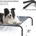 Love's cabin Elevated Cooling Dog Bed for Large Dogs, Portable Indoor & Outdoor Raised Pet Dog Cat Cot, Durable Summer Frame with Breathable Mesh, Grey, 48 inches