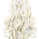 Topcosplay Women Wigs Beige Long Curly Wavy Cosplay Halloween Costume Party Wigs