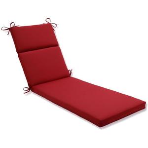 Pillow Perfect Pompeii Solid Indoor/Outdoor Patio Chaise Lounge Cushion Plush Fiber Fill, Weather and Fade Resistant, 72.5" x 21", Red (Red Pompeii)
