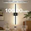 iThird Battery Operated Wall Sconces Set of 2: 10000mAh Rechargeable Wireless Wall Lights, 360 Rotatable Magnetic Wall Lamp, 4CCT Dimmable LED Wall Lighting for Bedroom Living Room Hallway, 31.7in