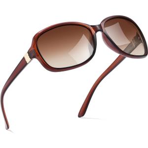 SIPHEW Polarized Sunglasses for Women | Vintage Square Sunglasses w UV400 Protection | Womens Wraparound Shade
