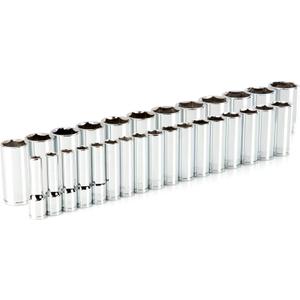TEKTON 1/2 Inch Drive Deep 6-Point Socket Set, 29-Piece (10-38 mm) | SHD92014