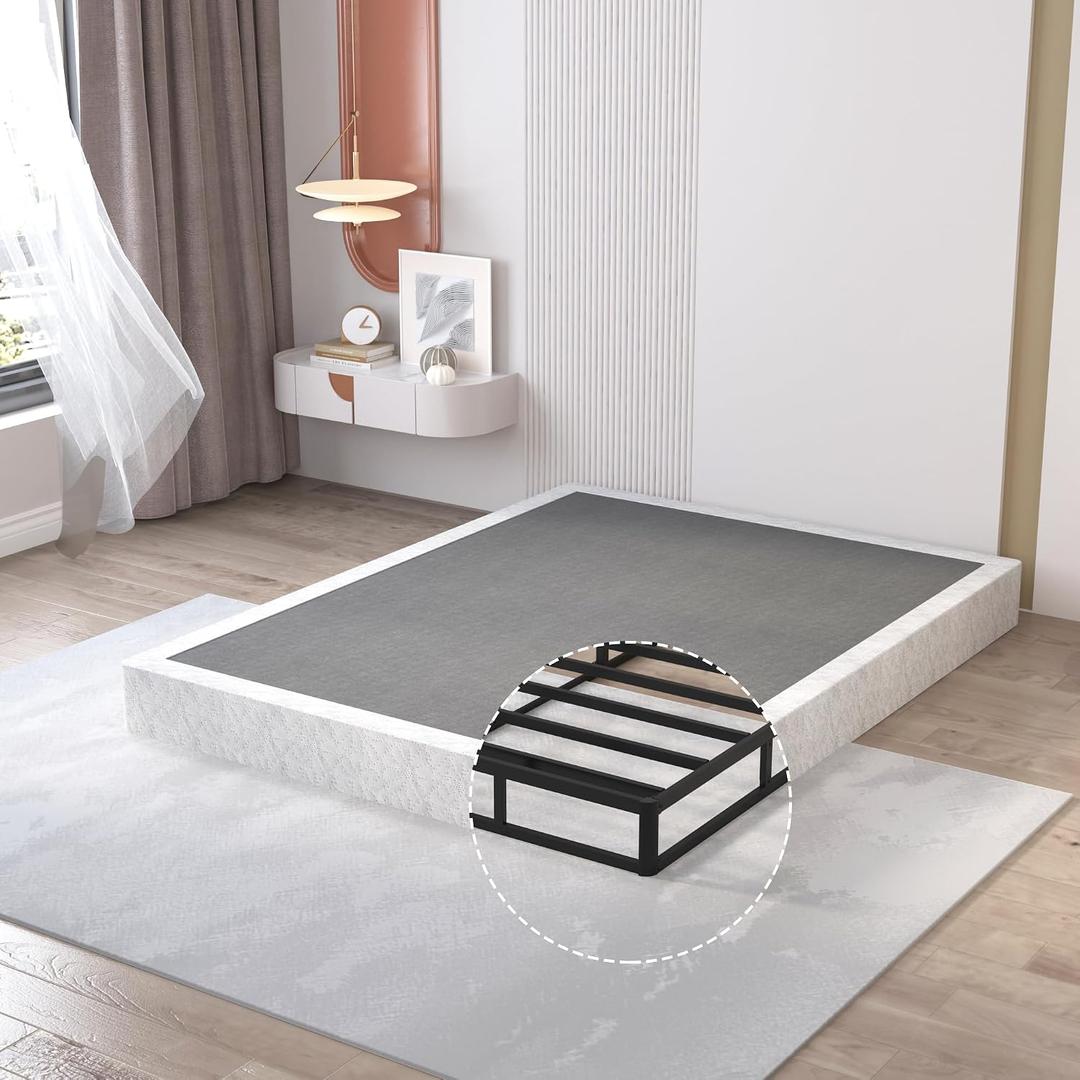 OSASET Queen Box Spring, 8 Inch Box Spring for Queen Bed, Heavy Duty Metal Frame Mattress Foundation Support for 3000lbs, Easy Assembly, Noise Free, Non Slip