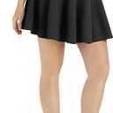 Urban CoCo Women's Basic Versatile Stretchy Flared Casual Mini Skater Skirt (Black, XL)