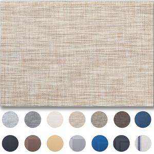 Placemats Set of 4 - Easy Clean Woven Vinyl Placemats for Dining Table, Indoor/Outdoor Place Mats, Washable PVC Table Mats（Caramel）