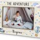 Baby Boy Picture Frame 4x6, Hot Air Balloon Nursery Photo Frame Gifts for Boy Son from Mom, The Adventure Begins Picture Photo Frames for Baby Boys Nursery Bedroom Playroom Desk decor