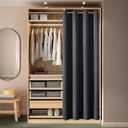ChrisDowa Blackout Door Curtains for Doorway Privacy, Grommet Closet Curtains for Bedroom Closet Door, Thermal Insulated Temporary Doorway Cover Room Divider Drapes (1 Panel, Dark Grey, 34 x 80 Inch)