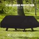 Waterproof Heavy-Duty Picnic Table Cover - 600D Oxford with Drawstring & Buckle, Fits 70-72" Tables, Black