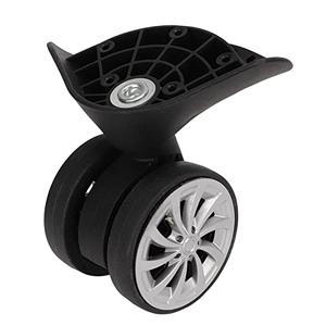 Nylon Swivel Luggage Caster Wheels - 1 Pair, 360 Degree Rotation, Left & Right, 5 Screw Holes