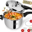 Premium Stainless Steel Pressure Cooker 4 quart small,8 Safety Features & Quick Cooking | stovetop pressure cookers;instant pot pressure cooker;olla de presion pressure cooker 4+qt mini