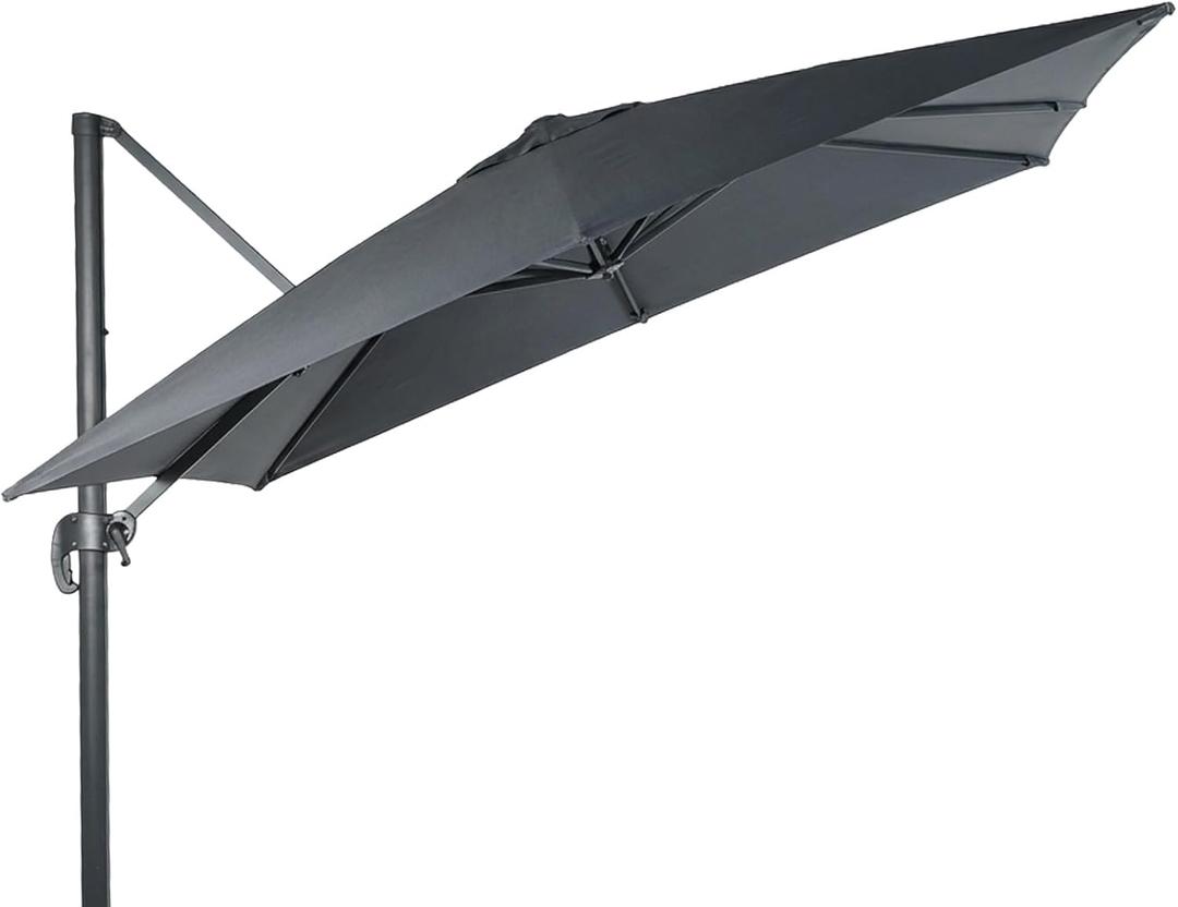 BPS 10'x10' Cantilever Umbrella Replacement Canopy for 8 Ribs Square Offset Umbrella, Outdoor Canopy Replacement for Patio Parasol, Canopy Only (Storm Grey)