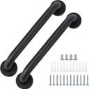2 Pack Bathroom Grab Bar, supregear 20 Inch Length Black Shower Safety Grab Bar, 1 Inch Diameter 201 Stainless Steel Anti-Slip Handle for Senior, Elderly, Handicap